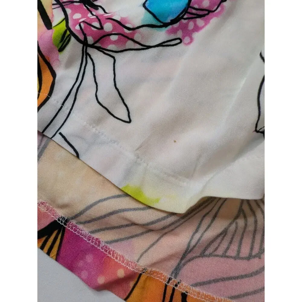 Simply Art by Dolcezza Floral Button-Up 3/4 Roll Up Sleeve Blouse Size M - Picture 6 of 10